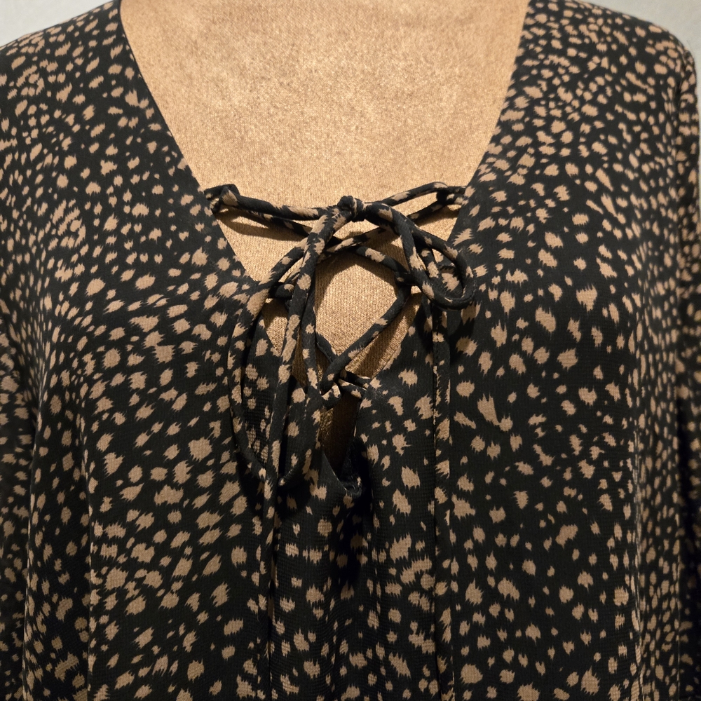 By Together Black and Tan Spotted Blouse - Picture 2 of 7